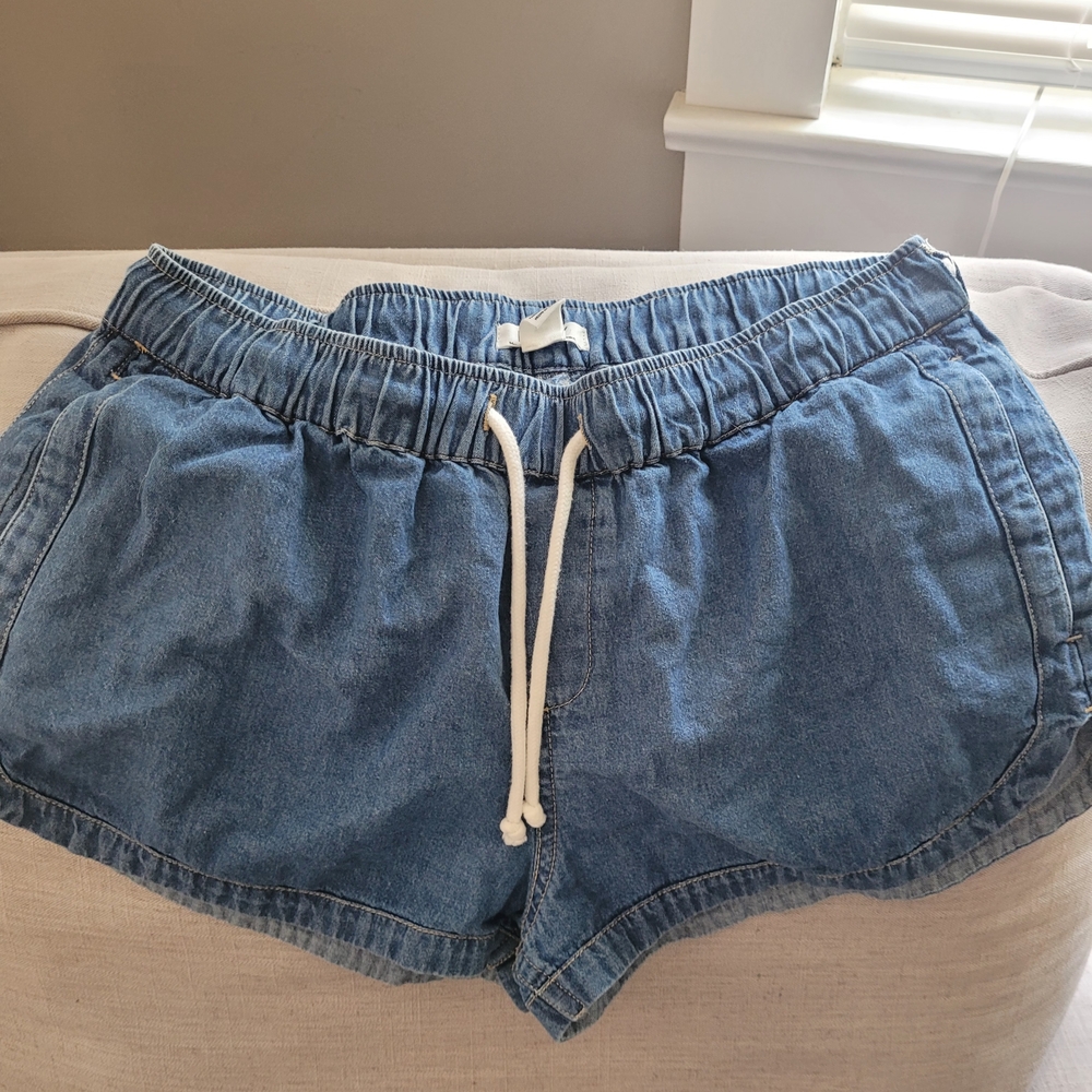 Roxy Blue Elastic Waist Denim Shorts